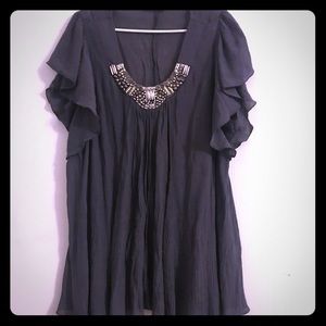 Gray sparkle flowly blouse